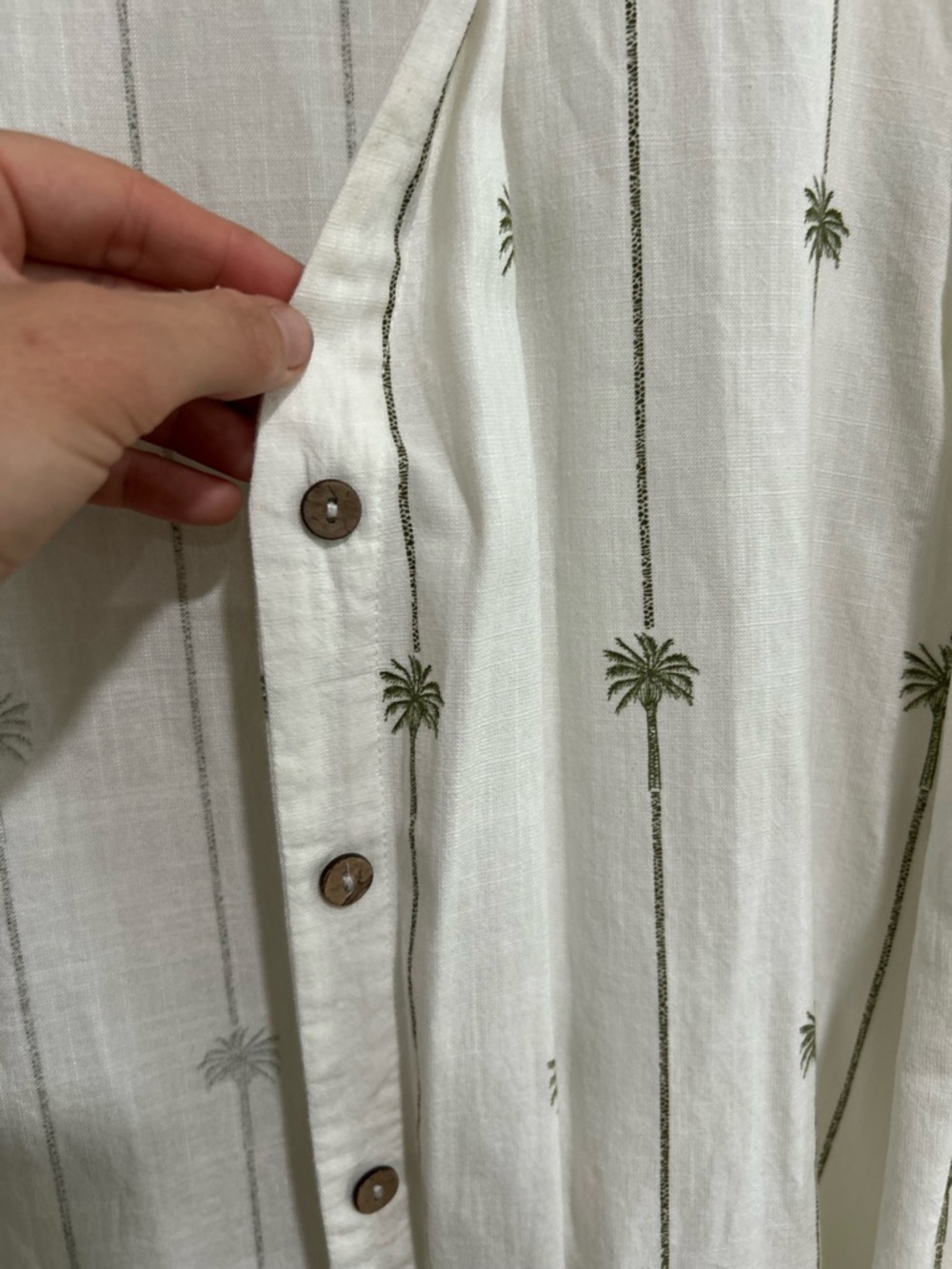 blue island White Palm-Print Open Front Lightweight Jacket - Picture 3 of 7